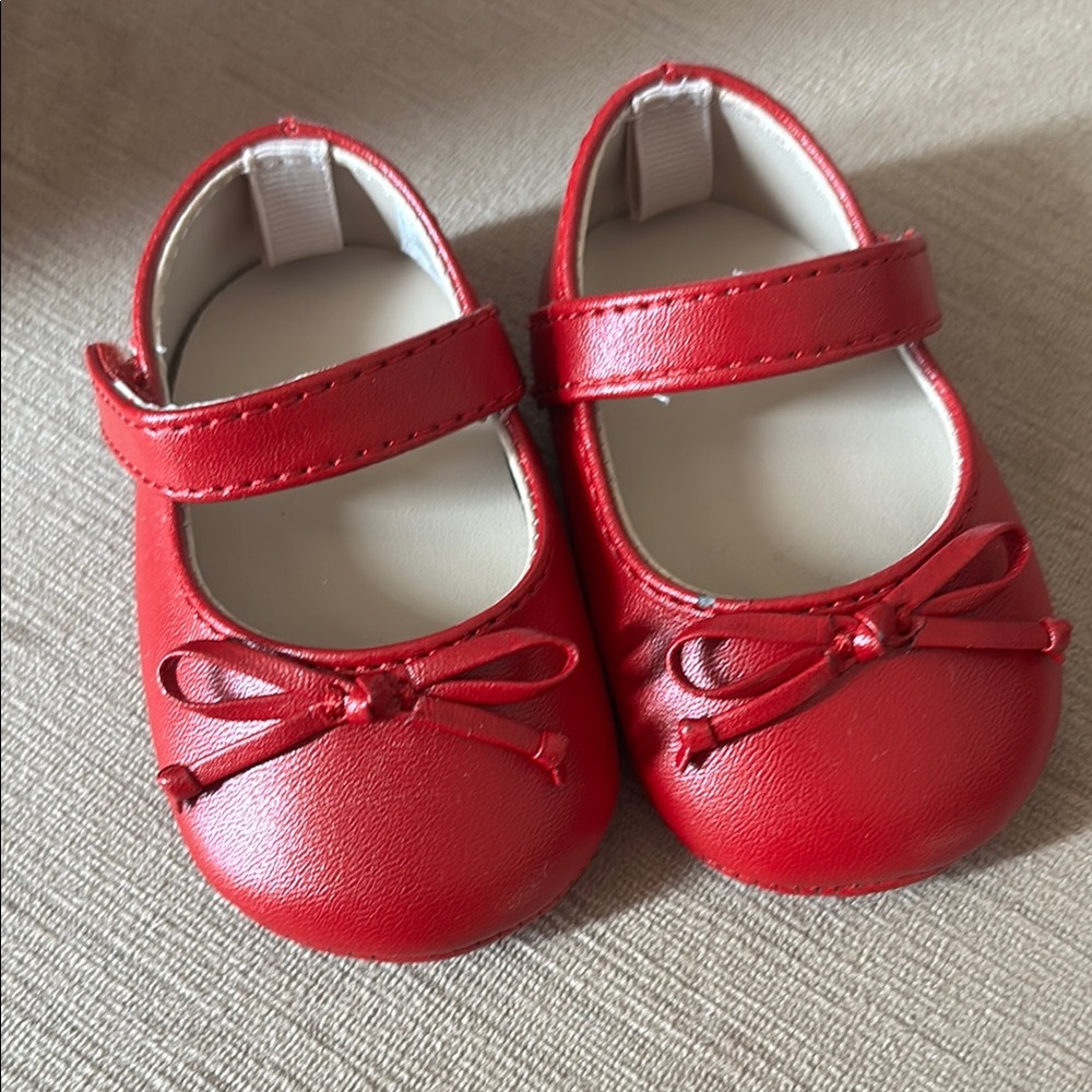 Baby Deer Red Kids Shoes with Bow size 0